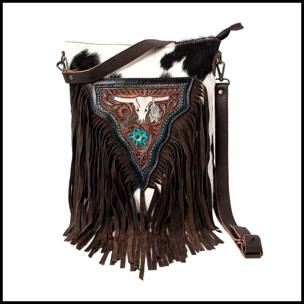 Leather Crossbody Bucket Bag Adjustable Strap Zipper Closure